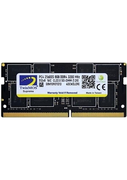Twınmos 8gb Ddr4 3200MHZ Notebook Ram Value MDD48GB3200N