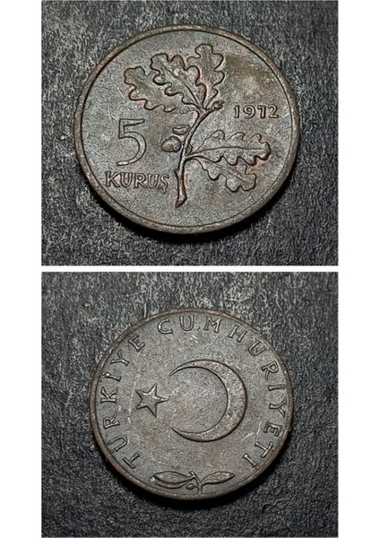 Escoines 399636873422B4DA79 1972 Bronz 5kuruş Para