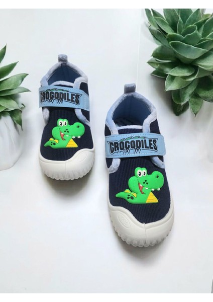 Tam Ortopedik Cırtlı Ayarlanabilir Kaymaz Taban Timsah Figürlü Kreş Anaokulu Ev Panduf