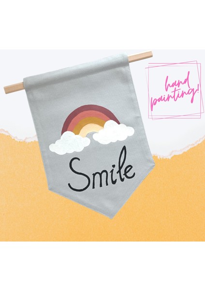 “el Yapımı Keten Duvar Flaması – Ahşap Çubuklu, Bebek ve Çocuk Odası Dekoru” fiyatları