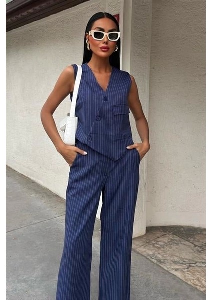 Yeleği Çapraz Detay Düğmeli Cepli Yelekli Takım 10150 indirimleri