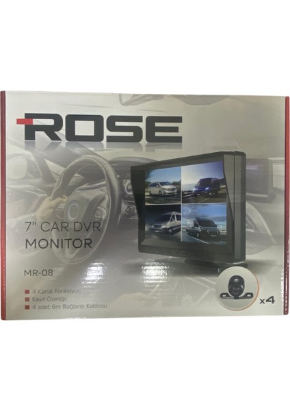 Mr-08 7” Ekranlı 4 Kameralı Araç Dvr Seti - 4 Kanal Foksiyon - Kayıt Özelliği modelleri