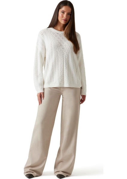 Kadın Sylvie Örgü Detaylı Triko - Beyaz modelleri
