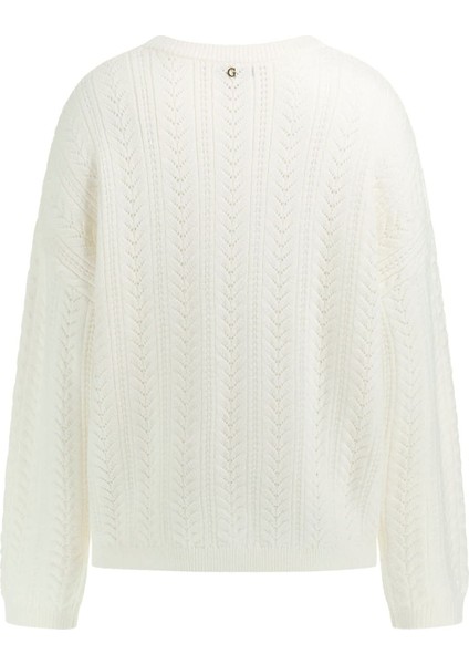 Kadın Sylvie Örgü Detaylı Triko - Beyaz indirimleri