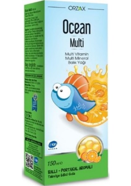 Orzax Ocean Multi Şurup 150 ml - Ballı Portakallı