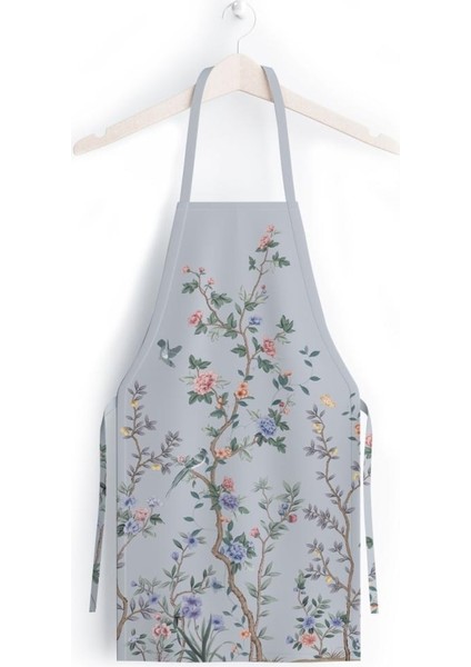 Mini Colorful Flowers Mutfak Önlüğü (Keten Kumaş, Uluslararası Yıkama ve Solmama Sertifikası)