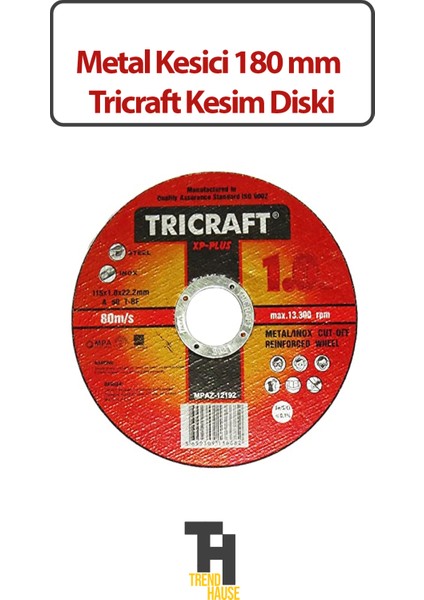 Metal Kesici 180 mm Tricraft Kesim Diski