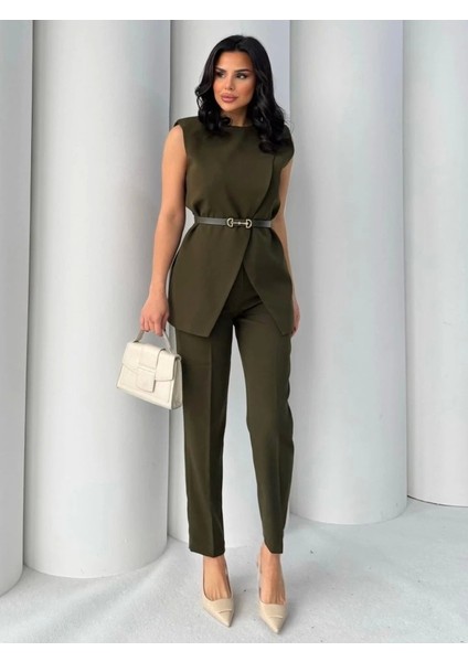 Vatkalı Ceket Pantolon Ikili Takım