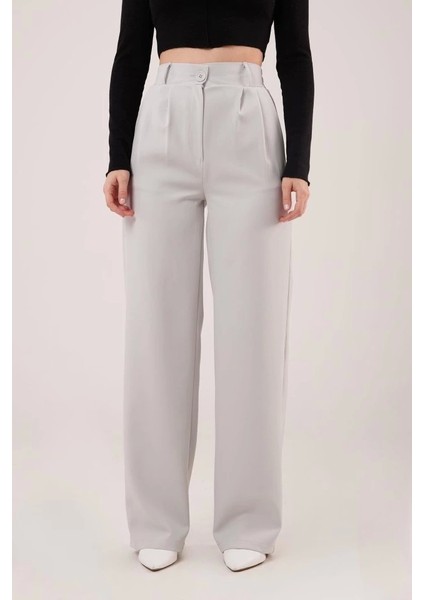 Bol Paça Piliseli Gri Pantolon fiyatları