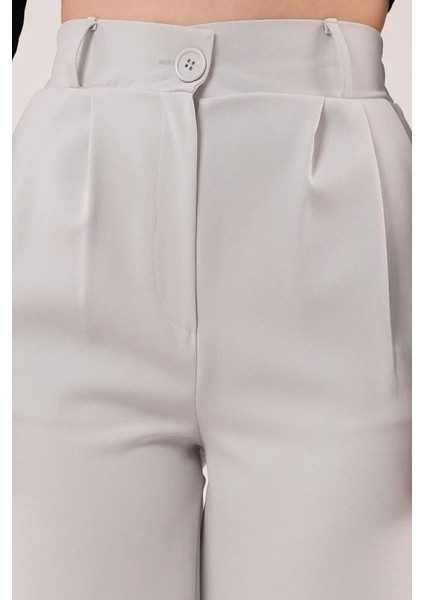 Bol Paça Piliseli Gri Pantolon fırsatları