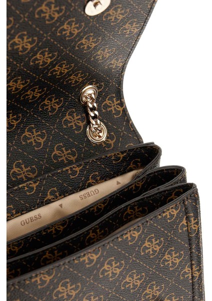 Kadın Kapitone Monogram Desenli Omuz Çantası - Kahverengi fiyatları