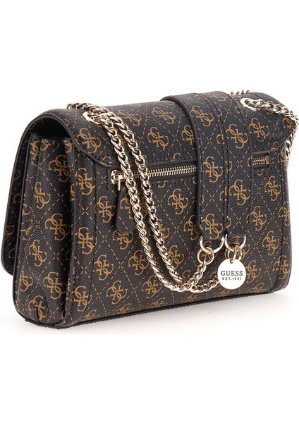 Kadın Kapitone Monogram Desenli Omuz Çantası - Kahverengi modelleri