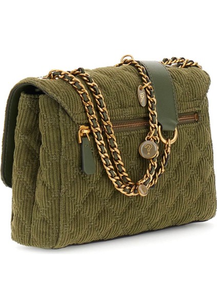 Kadın Fitilli Kadife Omuz Çantası - Haki modelleri
