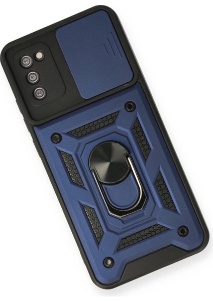 Newface Samsung Galaxy A03S Kılıf Pars Lens Yüzüklü Silikon - Lacivert modelleri