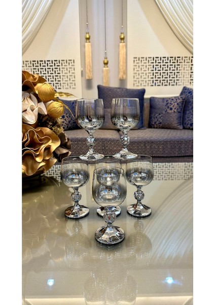 Bohemıa Kristal Titanyum Gümüş Renk Kahve Yanı Su Bardağı 150 cc fiyatları