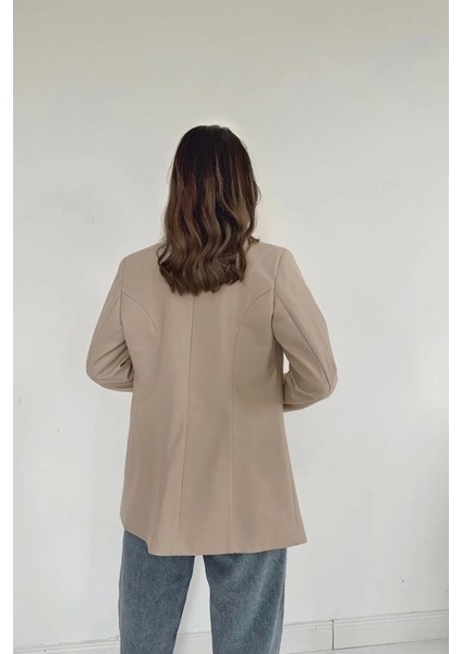 Bej Düğmeli Deri Ceket fırsatları