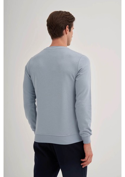 Bisiklet Yaka Açık Mavi Erkek Sweatshirt 56100 modelleri