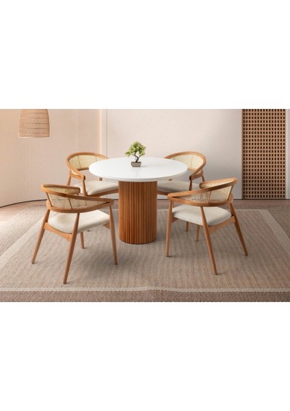 Perge Iskandinav Natural Ahşap Masa Sandalye Takımı 90X90 fiyatları