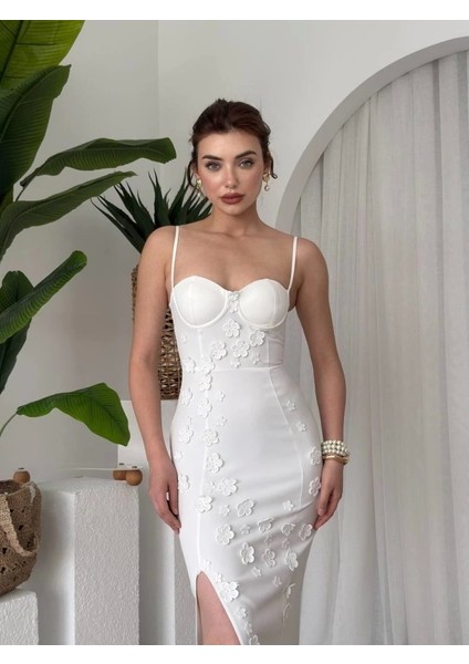 Stor Gül Detaylı Elbise