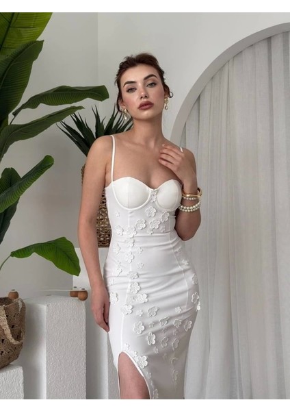 Stor Gül Detaylı Elbise modelleri