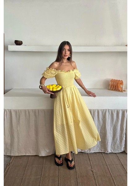 Sarı Gipeli Brode Elbise modelleri