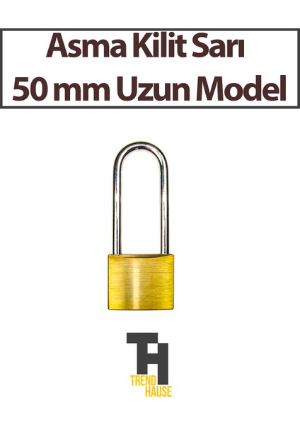 Asma Kilit Sarı 50 mm Uzun Model