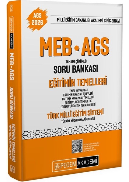 Pegem 2026 Meb-Ags Eğitimin Temelleri ve Türk Milli Eğitim Sistemi Soru Bankası Çözümlü Pegem Akademi Yayınları