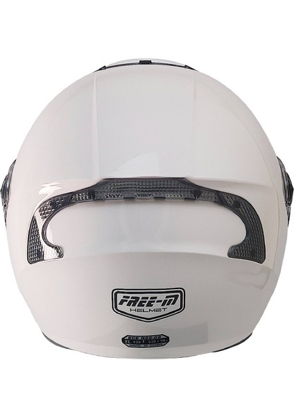 Motosiklet ve Bisiklet Kaskı Yarım Arka Reflektörlü Güneş Vizörlü Kask Beyaz fırsatları