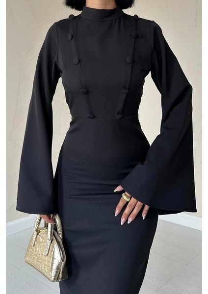 Siyah Tek Kollu Elbise modelleri