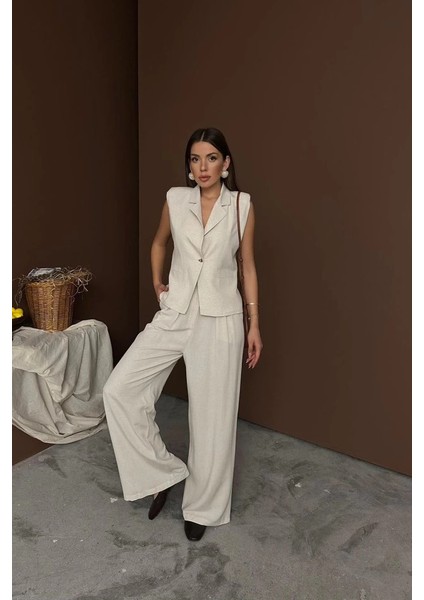 Bej Keten Yelek Pantolon Takım fiyatları