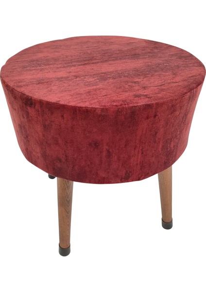 Puf Koltuk Bench Tabure – Bordo Agac Kabugu desen - Ahşap Ayaklı - Doğal Modern Stil fiyatları