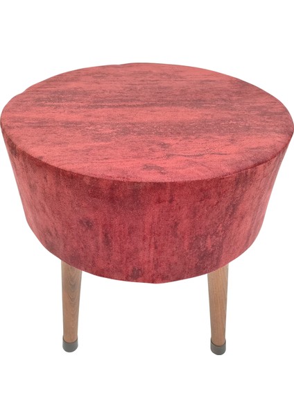 Puf Koltuk Bench Tabure – Bordo Agac Kabugu desen - Ahşap Ayaklı - Doğal Modern Stil modelleri