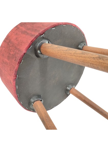 Puf Koltuk Bench Tabure – Bordo Agac Kabugu desen - Ahşap Ayaklı - Doğal Modern Stil indirimleri