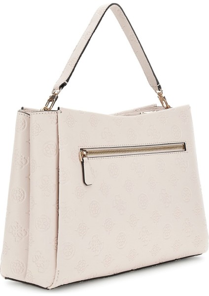 Kadın Kabartma Monogram Desenli El Çantası - Ekru fiyatları