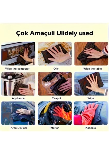 8 Adet Sihirli Cam Temizleme Bezi Kalınlaştırılmış Kalıntı Bırakmayan Mikrofiber Bezler modelleri
