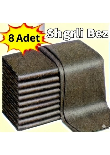 8 Adet Sihirli Cam Temizleme Bezi Kalınlaştırılmış Kalıntı Bırakmayan Mikrofiber Bezler