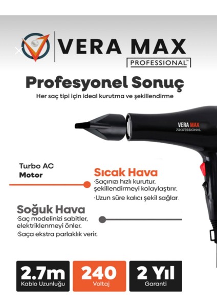 Profesyonel Kuaför Saç Kurutma & Düzleştirici Turbo Fön Makinası 2500WT modelleri