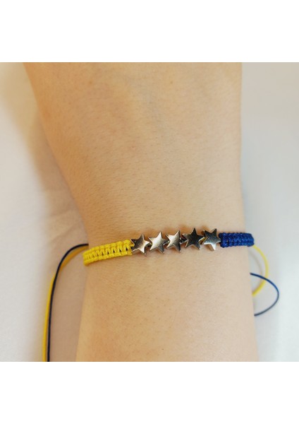 Fenerbahçe 5 Yıldızlı Sarı Lacivert Taraftar Bilekliği, Unisex El Yapımı Ayarlanabilir Makrome Bileklik, Makrome Bileklik, Taraftar Bileklik, Maç Aksesuarı, Fenerbahçe Bileklik fiyatları