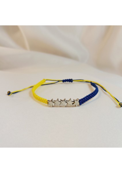 Fenerbahçe 5 Yıldızlı Sarı Lacivert Taraftar Bilekliği, Unisex El Yapımı Ayarlanabilir Makrome Bileklik, Makrome Bileklik, Taraftar Bileklik, Maç Aksesuarı, Fenerbahçe Bileklik modelleri