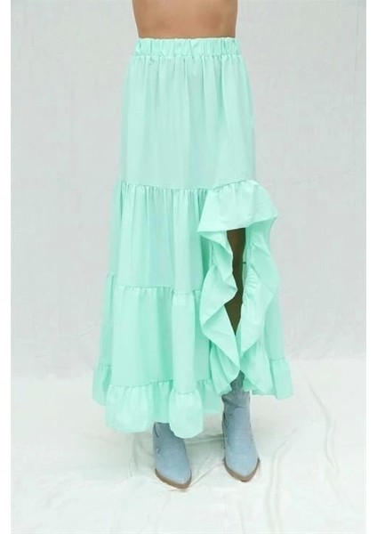 Audrey Fıfrlı Yırtmaç Detay Etek 4037 fiyatları