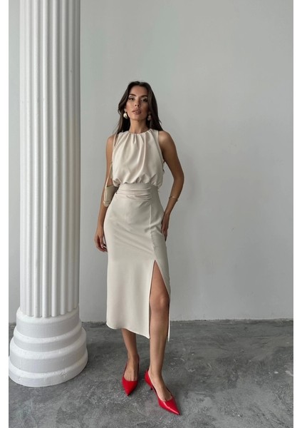 Elbise - Bej modelleri