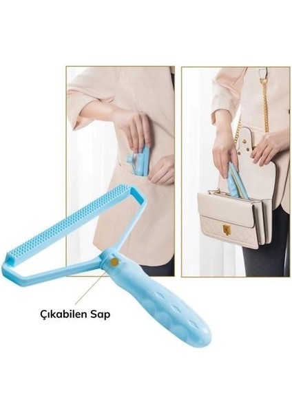 Buffer® Çift Taraflı Elbise Kazak Plastik Kumaş Tüy Alma ve Tiftik Temizleyici Toplayıcı Taşınabilir