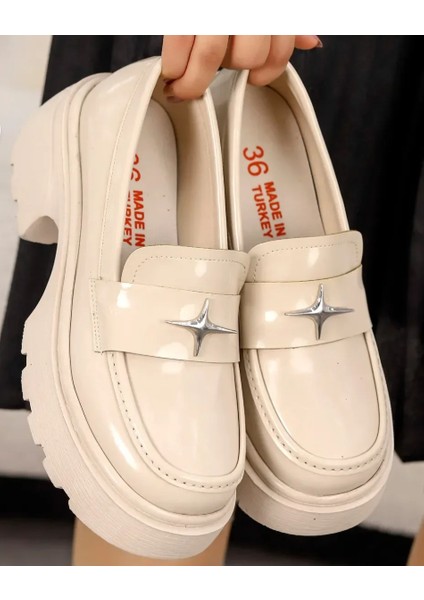 304 - Yıldız Detaylı Loafer - Oxford - Akıllı Ortopedik Taban - Kadın Ayakkabı modelleri