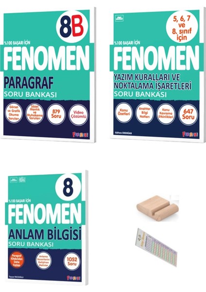 8.sınıf 8 B Paragraf Dilbilgisi Anlam Bilgisi Soru Bankası 2025-2026 +Çözüm Ayracı+Telefon Tutucu