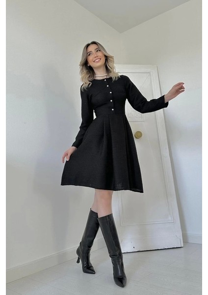 Siyah Kısa Klasik Elbise