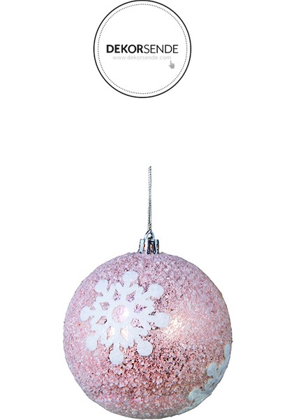 Yılbaşı Süsü Kar Taneli 2'li Top Pembe 10 cm fiyatları