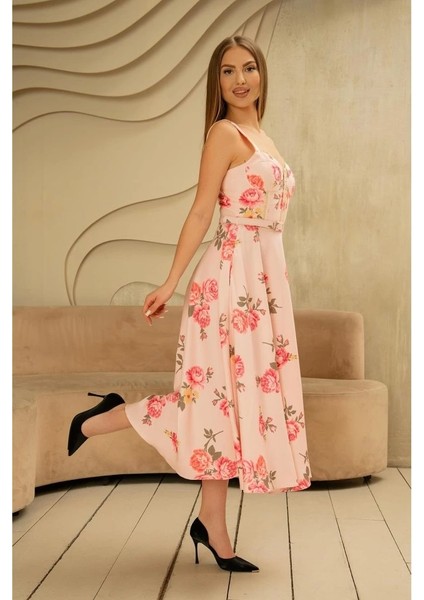 Pembe Ince Kemer Detaylı Elbise fırsatları