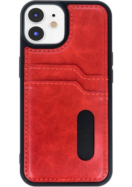 Newface iPhone 11 Kılıf Sara Kartvizitli Deri Kılıf - Kırmızı fiyatları