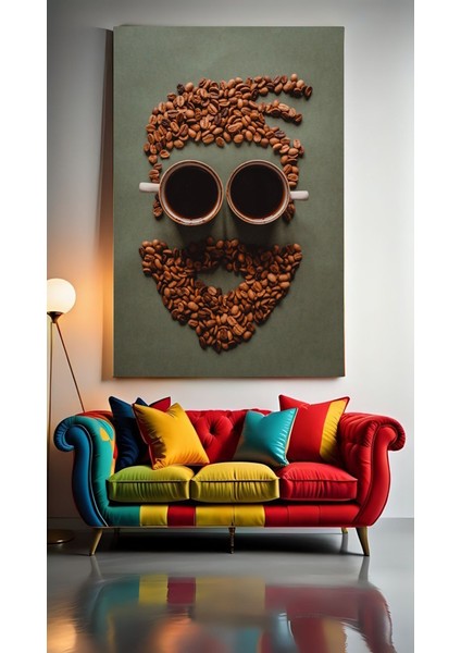 Sanatsal Kahve Portre Iıı Ev Duvar Salon Güzellik Salonu Ofis Dükkan Dekarasyon Kanvas Tablo