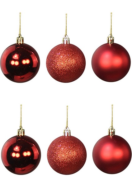 Yılbaşı Süsü 6'lı Top Kırmızı 8 cm